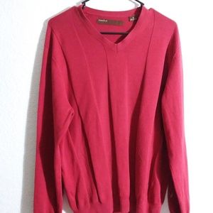 A. Perry ellis v neck Burnt Red Sweater Men's Medi